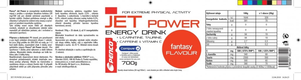 Energy drink  JET POWER 700g   č.2