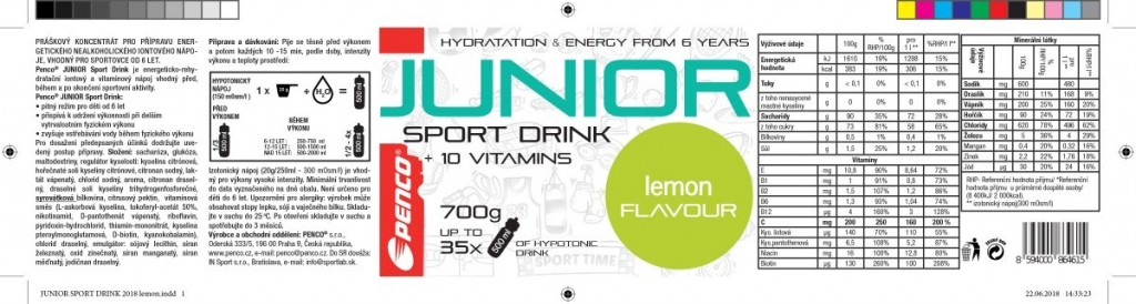 Electrolyte drink for kids   JUNIOR SPORT DRINK 700g   Lemon č.3