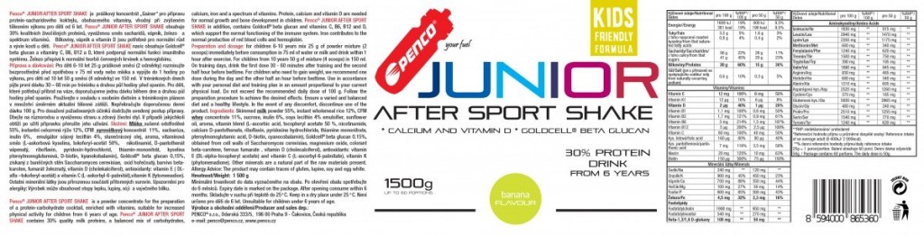 Recovery drink for juniors  JUNIOR AFTER SPORT SHAKE 1500g  Banana č.2