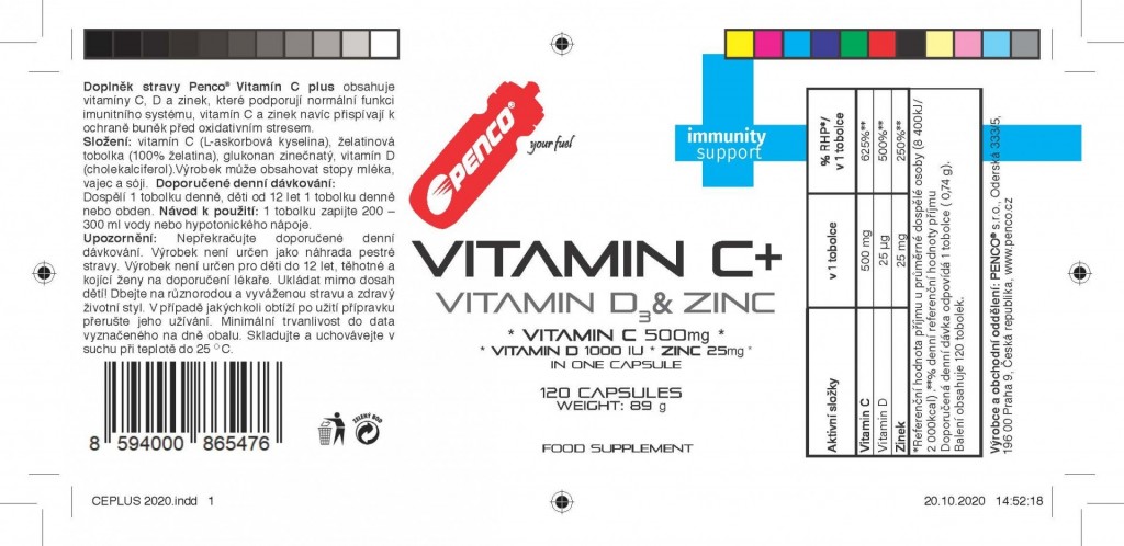 Multivitamin with minerals  VITAMIN C PLUS   120 capsules č.2