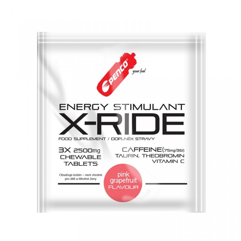 Energy stimulant   X-RIDE 3tbl in sachet  Pink grapefruit