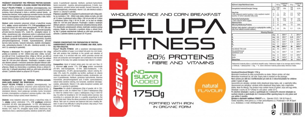 Gluten free porridge  PELUPA FITNESS 1750g  Natural č.2