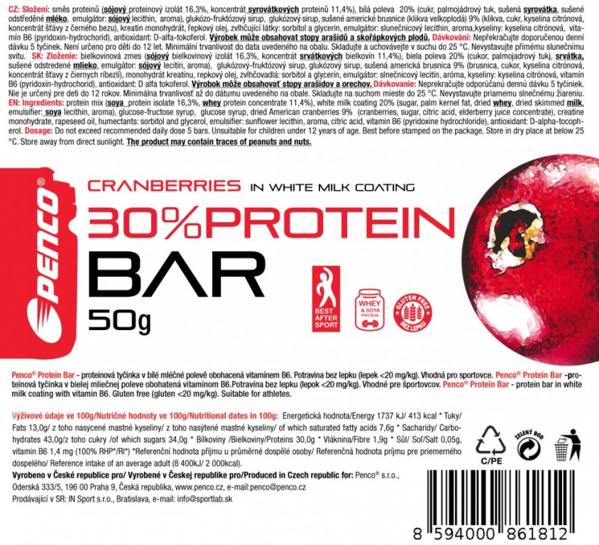 Protein bar   PROTEIN BAR 50g   Cranberry č.5