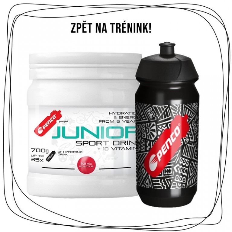 Akcia   JUNIOR SPORT DRINK 700 g   Fruit Mix + PENCO BIDON TACX SHIVA Junior 500ml č.1