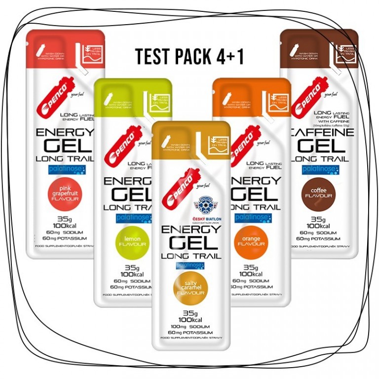  TEST PACK ENERGY GELY  testovací set gelů 35g 4+1