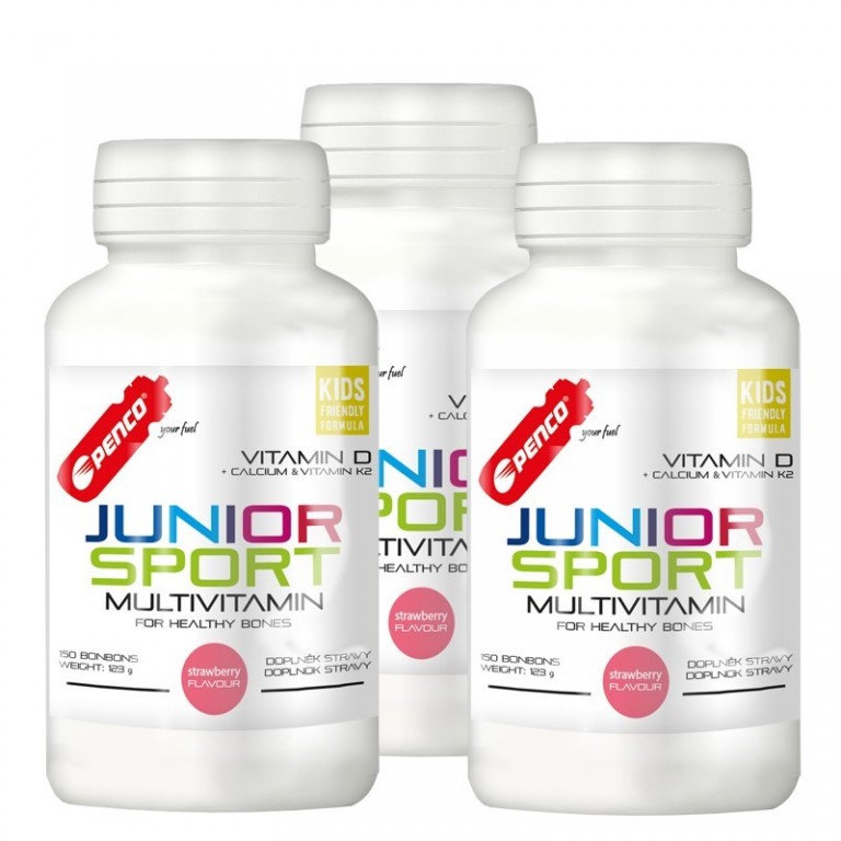 AKCIA 2+1  Junior Sport Multivitamin 150 bonbonů   Jahoda