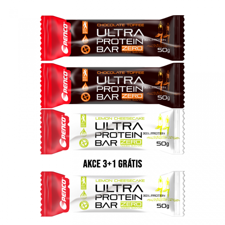 AKCIA 3+1 ZDARMA   ULTRA PROTEIN BAR 50 g   Cheesecake & Toffee č.1