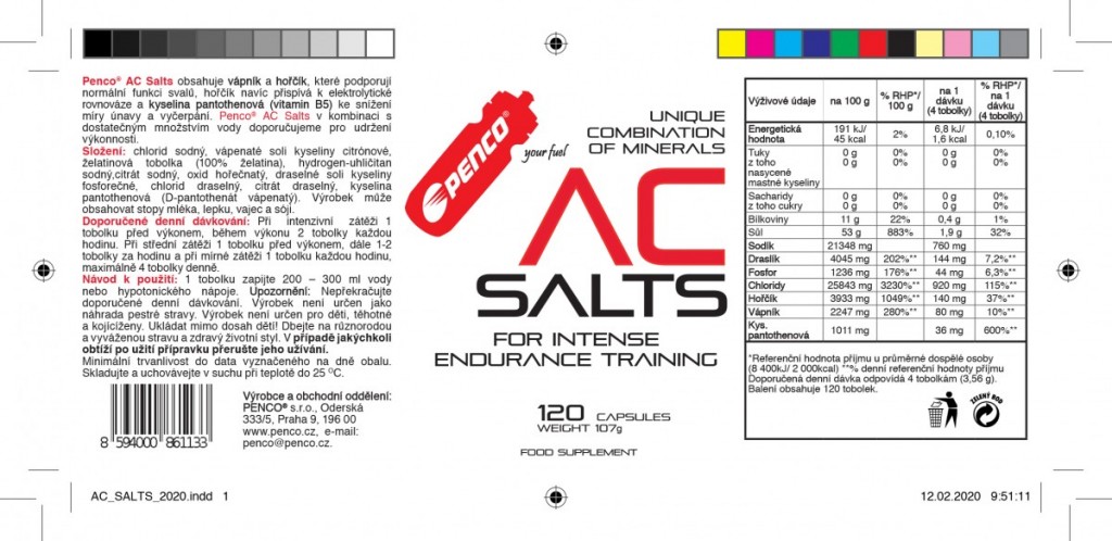 Minerály proti kŕčom  AC SALTS  120 kapsúl č.2