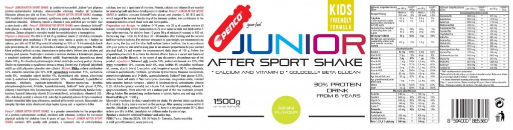 Regeneračný nápoj pre juniorov  JUNIOR AFTER SPORT SHAKE 1500 g  Banán č.2