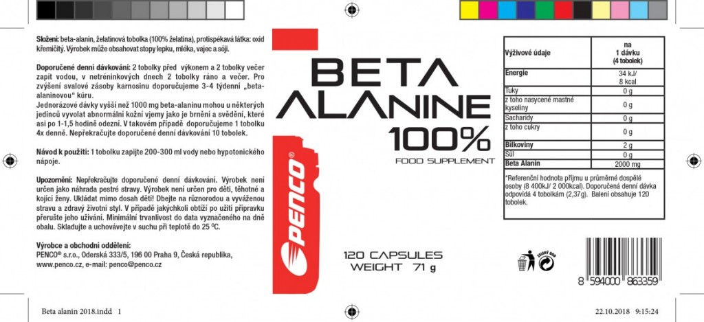 Aminokyselina   BETA ALANINE   120 kapsúl č.2