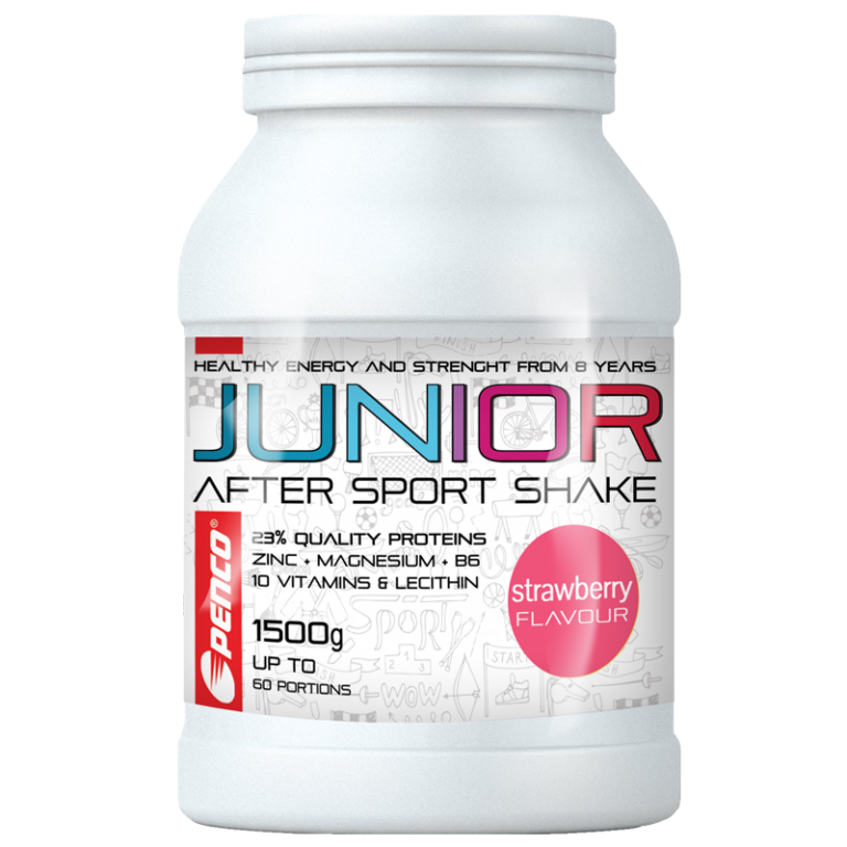 Regenerační nápoj pro juniory  JUNIOR AFTER SPORT SHAKE 1500g  Jahoda č.1