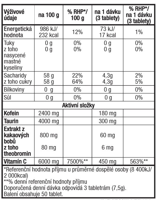 Energy stimulant   X-RIDE 50 tbl   Cherry č.2