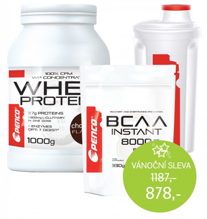 Dárkový balíček pro Muže  WHEY PROTEIN + BCAA INSTANT+ ŠEJKR č.1