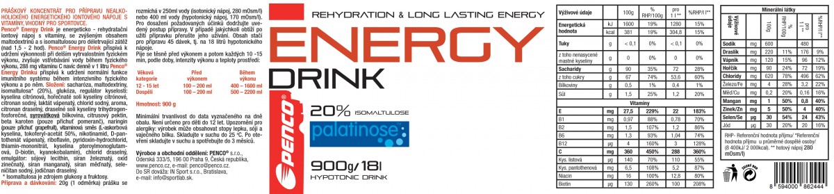 Iontový nápoj  ENERGY DRINK 900g  Pomeranč č.3