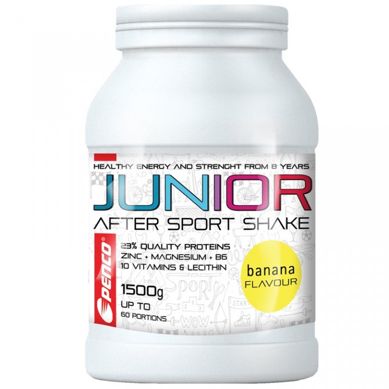 Regenerační nápoj pro juniory  JUNIOR AFTER SPORT SHAKE 1500g  Banán č.1