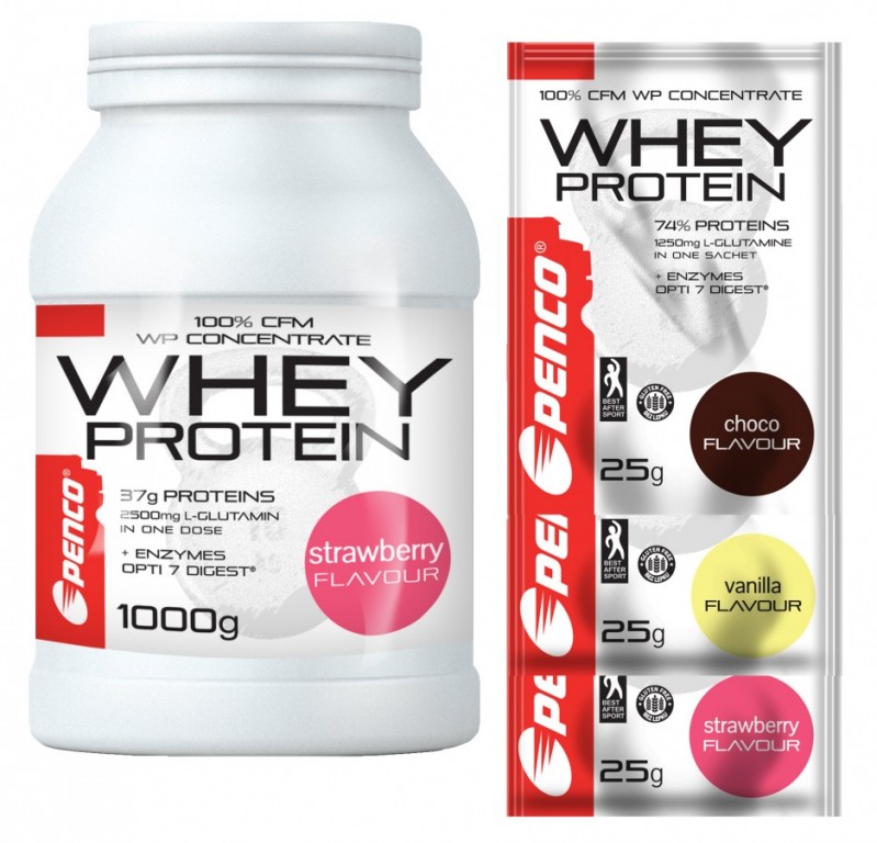 AKCE Proteinový nápoj  WHEY PROTEIN 1000g  Jahoda č.1