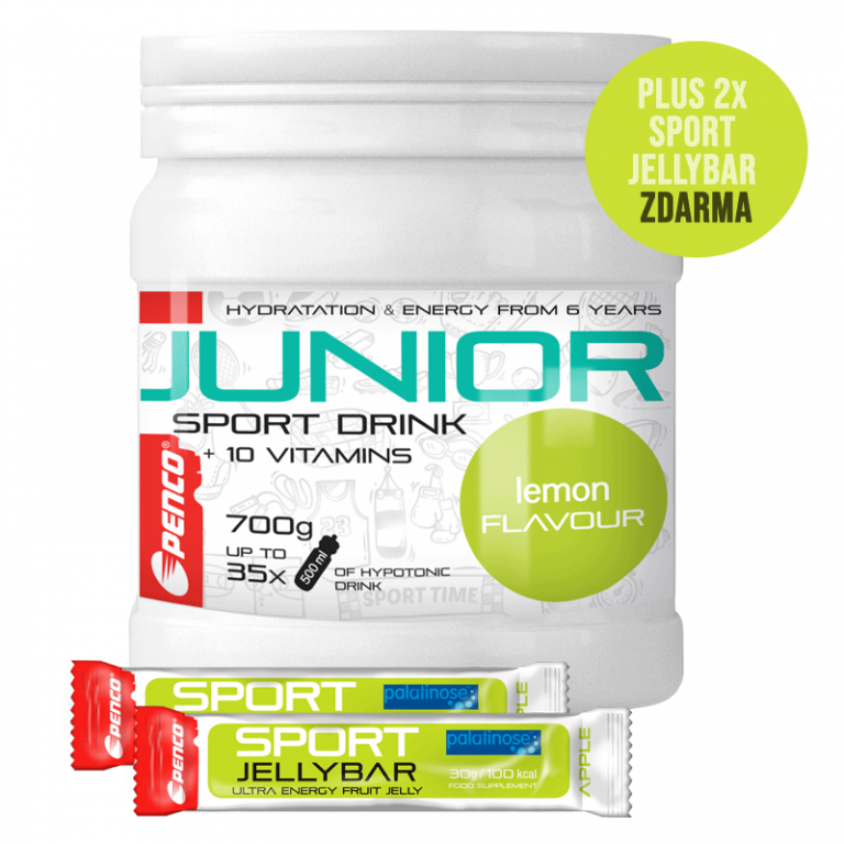 Iontový nápoj pro děti   AKCE JUNIOR SPORT DRINK 700g   Citron + 2X SPORT JELLY BAR č.1