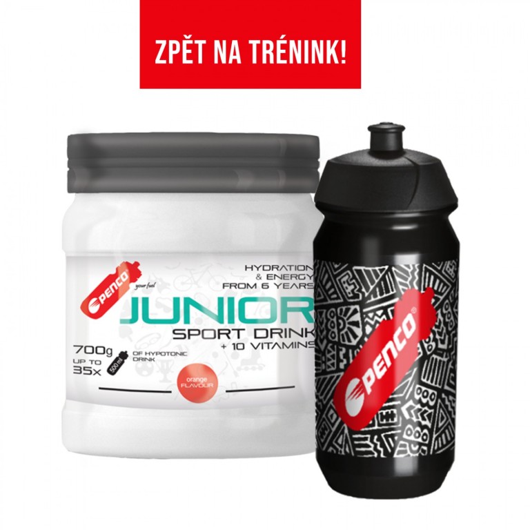 AKCE   JUNIOR SPORT DRINK 700g Pomeranč   + PENCO BIDON TACX SHIVA Junior Black 500ml č.1