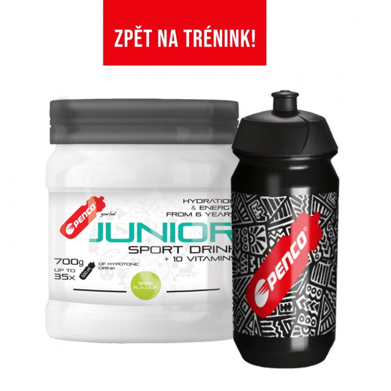 AKCE   JUNIOR SPORT DRINK 700g Citron   + PENCO BIDON TACX SHIVA Junior Black č.1