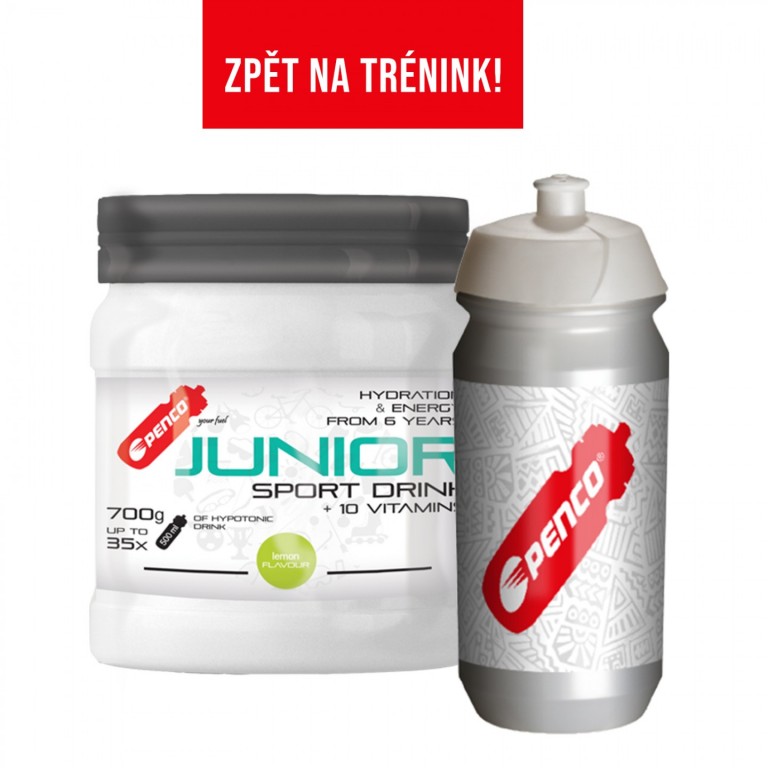 AKCE   JUNIOR SPORT DRINK 700g Citron   + PENCO BIDON TACX SHIVA Junior White č.1