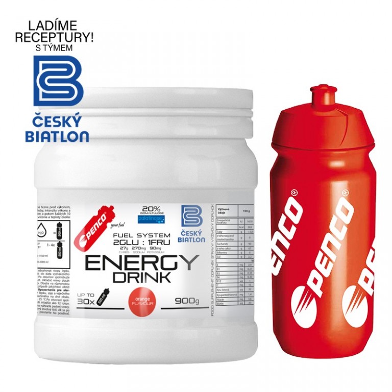AKCE  ENERGY DRINK 900g + BIDON 500ml  Pomeranč č.1
